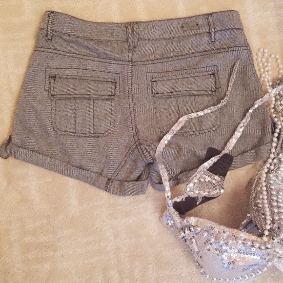 1st Kiss Shorts Sz 9 Juniors Black & White Twill - Picture 4 of 4